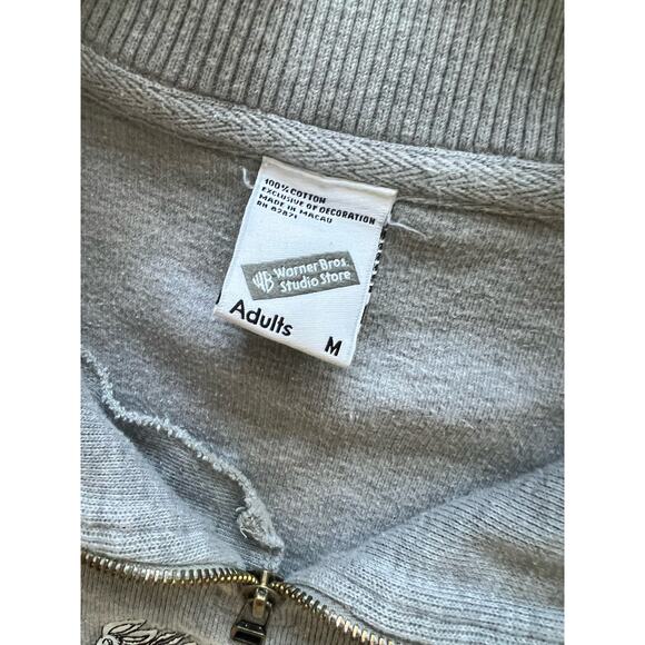 Vintage 1997 Looney Tunes Embroidered 1/4 Zip Pullover Large 100% Cotton Sweater - Picture 3 of 4